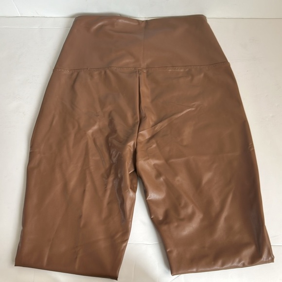 Zenana brown high rise faux leather leggings - Picture 4 of 13